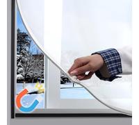 DIY Magnetic Window Insulation kit Frosted Film with White Frame Max 51"X59" Fits Any Size Smaller