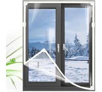 DIY Magnetic Window Insulation kit Transparent Film with White Frame, Heavy Duty Window Insulation Film with Full Frame Magnetic Strip, Draught Excluder Waterproof Dust Proof