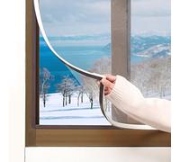 DIY Magnetic Window Insulation kit Transparent Film with White Frame Max 61"X59"(155×150cm) Fits Any Size Smaller Coverings to Keep Cold Out Storm Warm in Winter