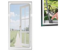 DIY Magnetic Window Screen Kit - Multi-Size Mosquito & Fly Net with 2X Replacement Mesh | Easy Install, No Drilling, Reusable Insect Screen for Home Windows (60x80cm,White Yarn + White Frame)