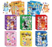 DIY Make a Face Stickers, 24PCS Stickers Art Craft Make Your Own Stickers Dog Face Stickers for Birthday Party Supplies Party Favors Stickers Gift Set Crafts Make Your Own for Kids