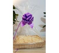 DIY Make Your Own Hamper Wicker Gift Basket Kit Inc Wicker Basket + Shred + Cellophane Bag +Pull Bow..... Basket Size Large...... Top Length 34 cm x Width 25 cm Depth 9 cm