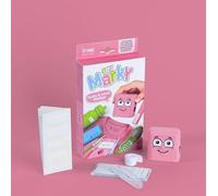 DIY MARKY - Customizable Stamp for Kids | for Clothing and Children's Items | Includes Ink for up to 1000 Impressions | Suitable for All Surfaces | Complete Kit with Labels and Iron-on Tape (Pink)