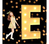DIY Marquee Light Up Letters, Decoration Mosaic Alphabet, 2.3ft/3.3ft/4ft for Special Occasion Event Christmas Party Holiday Shows Home Decorating(Letter E,4ft)