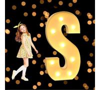 DIY Marquee Light Up Letters, Decoration Mosaic Alphabet, 2.3ft/3.3ft/4ft for Special Occasion Event Christmas Party Holiday Shows Home Decorating(Letter S,4ft)