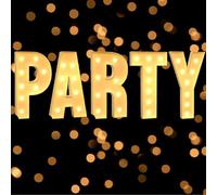 DIY Marquee Light Up Letters, Decoration Mosaic Alphabet, 2.3ft/3.3ft/4ft for Special Occasion Event Christmas Party Holiday Shows Home Decorating(Letter Party,4ft)