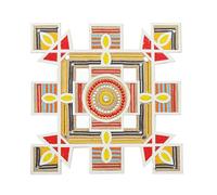DIY MDF Readymade Square Lotus Designer Rangoli Mat Easy to Use Rangoli Template Easy to Fill Wooden MDF Rangoli Boards for Christmas New year Decorations decorations Festival (Size:- 12 Inches)