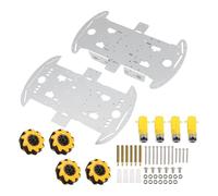 DIY Mecanum Wheel Car Kit, 4WD Metal Chassis Robot for Arduino Raspberry Pi, Omnidirectional Smart Educational Toy