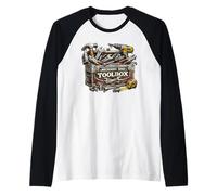 DIY Mechanic Dad Toolbox Vintage Tools Proud Father Raglan Baseball Tee