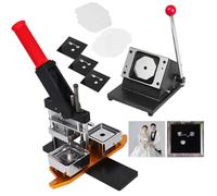 DIY Metal Badge Press Kit with Square Cutter and Accessories for Custom Buttons and Fridge Magnets