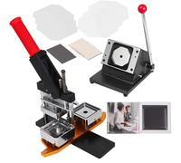 DIY Metal Badge Press Kit with Square Cutter and Accessories for Custom Buttons and Fridge Magnets