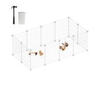 DIY Metal Modular Fence for Small Animals, White / 123 x 63 x 41 cm
