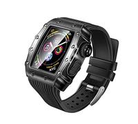 DIY Metal Watch Case+Strap For Watch 44mm 3in1 Silicone Watch Band For i-watch Series SE 7 6 5 4 Modification Kit Accessories Full of stars