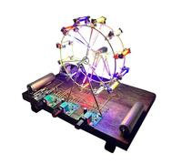 DIY Metal Wire Ferris-Wheel Welding Kit with Audio Box Mechanism, STEM Handcraft Soldering Project, Rotating Metal Sculpture Model for Desktop Display and Engineering Learning