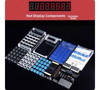 DIY Microcontroller LED Calculator Kit with 7-Digit Display for Soldering Practice and Electronics Education, Powered by 2 AAA Batteries (3V), Compact 121 x 73 x 28 mm Design