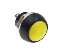 DIY Mini 12mm Momentary Push Button Switch Horn Blue White Green Red Yellow Black 1A 250V Self-reset 1Pcs(Reset Yellow)