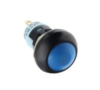 DIY Mini 12mm Momentary Push Button Switch Horn Blue White Green Red Yellow Black 1A 250V Self-reset 1Pcs(Self Lock Blue)