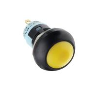 DIY Mini 12mm Momentary Push Button Switch Horn Blue White Green Red Yellow Black 1A 250V Self-reset 1Pcs(Self Lock Yellow)