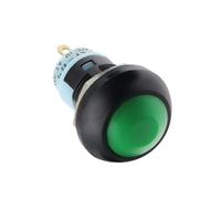 DIY Mini 12mm Momentary Push Button Switch Horn Blue White Green Red Yellow Black 1A 250V Self-reset 1Pcs(Self Lock Green)