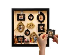 DIY Mini Frame Display Shadow Box, 8.46x8.46in, Museum Picture Silhouette Box, Creative Commemoration, Easy to Install, for Father's Day Birthday Mother Family Couples