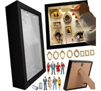 DIY Mini Gold Frame Silhouette Box, Upgrade Shadow Box Frame Set with Gold Miniature Museum, Celebrate Unique Memories in Style, for Anniversary, Wedding, Birthday and Home Decor