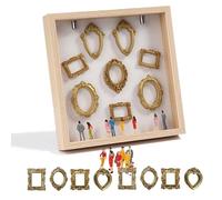 DIY Mini Gold Frames Silhouette Box, Upgrade Shadow Box Frame Kit with Gold Mini Frames & Figurines, Celebrate Your Unique Memories in Style, for Anniversary, Wedding, Birthday & Home Decor