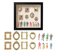 DIY Mini Museum Silhouette Box, 10" Shadow Box Frame with Gold Mini Frames