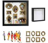 DIY Mini Museum Silhouette Box, Celebrate Your Unique Memories in Style, Creative Memory Display Kit with Mini Figurines Gold Frames, for Valentine's Day Wedding Anniversary Home Decor