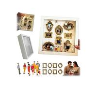 DIY Mini Museum Silhouette Box - Celebrate Your Unique Memories in Style,Shadow Box Frame Kit With Gold Mini Frames & Figurines,Creative Memory Display Kit,DIY MiniDisplay Case for Valentines Day Gift