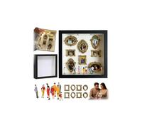 DIY Mini Museum Silhouette Box - Celebrate Your Unique Memories in Style,Shadow Box Frame Kit With Gold Mini Frames & Figurines,Creative Memory Display Kit,DIY MiniDisplay Case for Valentines Day Gift