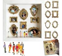 DIY Mini Museum Silhouette Box, Celebrate Your Unique Memories in Style with Gold Mini Frames & Figurines, Personalized DIY Photo Family Memory Display Case, Gifts for Men Women