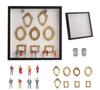 DIY Mini Museum Silhouette Box, Celebrate Your Unique Memories in Style with Gold Mini Frames & Figurines, Personalized DIY Photo Family Memory Display Case Frame for Rome Decor (Black 1pcs)