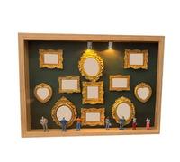 DIY Mini Museum Silhouette Box DIY Mini Museum Silhouette Box, Family Memory Photo Display Case Frame With Light, Frames & Figurines(B)