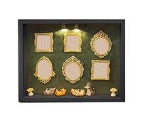 DIY Mini Museum Silhouette Box Family and Cat Photo Frame, DIY Mini Museum Silhouette Box with Light(C)