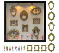 DIY Mini Museum Silhouette Box, Mini Museum Kit, Shadow Box Frame Kit with Lights and Miniature People, DIY Mini Display Case for Photos Memory Display, for Anniversary, Home Decor, Gift