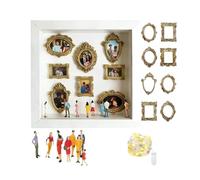 DIY Mini Museum Silhouette Box Mini Museum Silhouette Box Creative DIY Home Decor Art Craft Resin Frame Miniature Display Shelf Ornament(A)