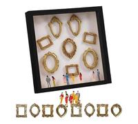 DIY Mini Museum Silhouette Box Picture Frame Diy Mini Museum Silhouette Box Kit with Light Memory Display Gold Miniature(Black,XXL)