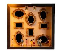 DIY Mini Museum Silhouette Box, Shadow Box Frame Kit with Lights and Figurines, Celebrate Your Memories in Style, Wooden Figurines Frames Decoration for Home Bedroom Living Room