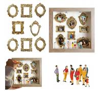 DIY Mini Museum Silhouette Box, Shadow Box Frame Kit with Lights, Golded Mini Frames & Figurines, 2026 Celebrate Your Unique Memories in Style, for Anniversary, Wedding, Birthday & Home Decor