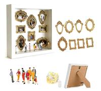 DIY Mini Museum Silhouette Box,Shadow Box Frame Kit with Lights, Golded Mini Frames & Figurines2026 DIY MiniDisplay Case for Valentines Day Gift,Anniversary,Wedding,Birthday Home Decor(White)