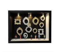 DIY Mini Museum Silhouette Box, Shadow Box Frame Set, Shadow-Box Kit with Mini Frames Lights & Figurines People, Celebrate Unique Memories in Style, for Anniversary, Wedding, Birthday and Home Decor