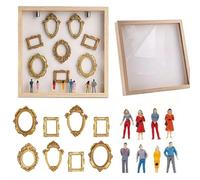 DIY Mini Museum Silhouette Box with Figures and Frames, Memory Display Case for Anniversary, Wedding, Birthday, Christmas, Graduation