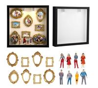 DIY Mini Museum Silhouette Box with Figures and Frames, Memory Display Case for Anniversary, Wedding, Birthday, Christmas, Graduation