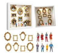 DIY Mini Museum Silhouette Box with Figures and Frames, Memory Display Case for Anniversary, Wedding, Birthday, Christmas, Graduation