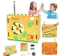 DIY Mini Radio Educational Toy Kit, Science STEM Wooden 3D Puzzle Build FM Radio Electronic Circuits Set, Educational DIY Radio Building Set, Science Kits Gifts for Boys Girls Birthday