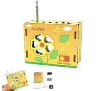 DIY Mini Radio Educational Toy Kit, Science Stem Wooden 3D Puzzle Build FM Radio Electronic Circuits Set, Build A Radios Kit Wood Radios Interactive Building Toys Science Experiment Electronics Kits