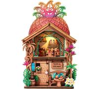 DIY Mini Wooden House Refrigerator Magnets, 3D Book Nook Craft Kit with LED Light,Cute 3D Puzzles Tiny Room Craft Ornament for Fridge, Desk, Office