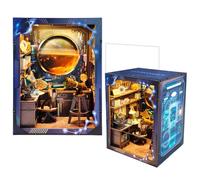 DIY Miniature Astronomical Observatory Book Nook Kit - Space-Themed Bookend Diorama - 3D Puzzle, Assembly Bookend for Adult