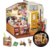 DIY Miniature Cozy Kitchen House Kit for Adults - 1:24 Scale Tiny House Making Kit with Furniture, DIY Craft, Educational Toy, and Gift for Halloween, Christmas, or Home Decor
