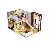 DIY Miniature Doll House Model Building Kits Wooden Furniture Toys Girl Bedroom Contracted City Imagination Decorate Practical Intellectual Ability Parent-Child Interaction Open-Ended Thinking Hands-O